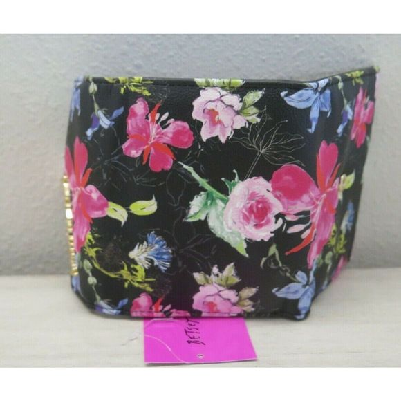 Betsey Johnson Black/Multi Xolana Floral Small Flap Wallet $58 - Picture 7 of 11